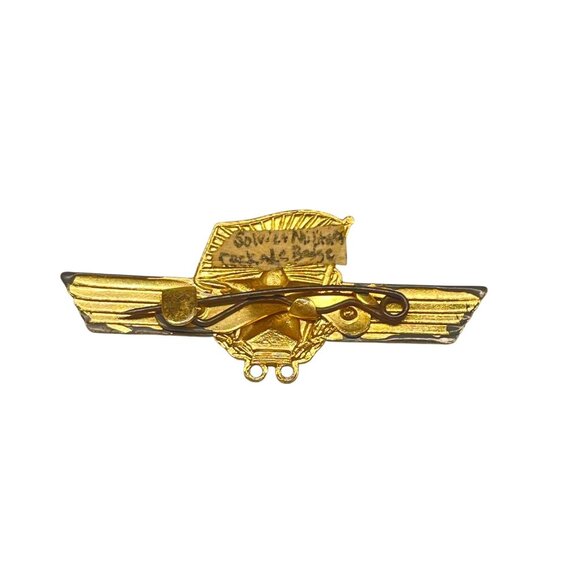 Vintage Soviet Military Pilot Wing Badge With Star & Laurel Design - Picture 4 of 7